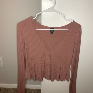 Cropped rose color long sleeve